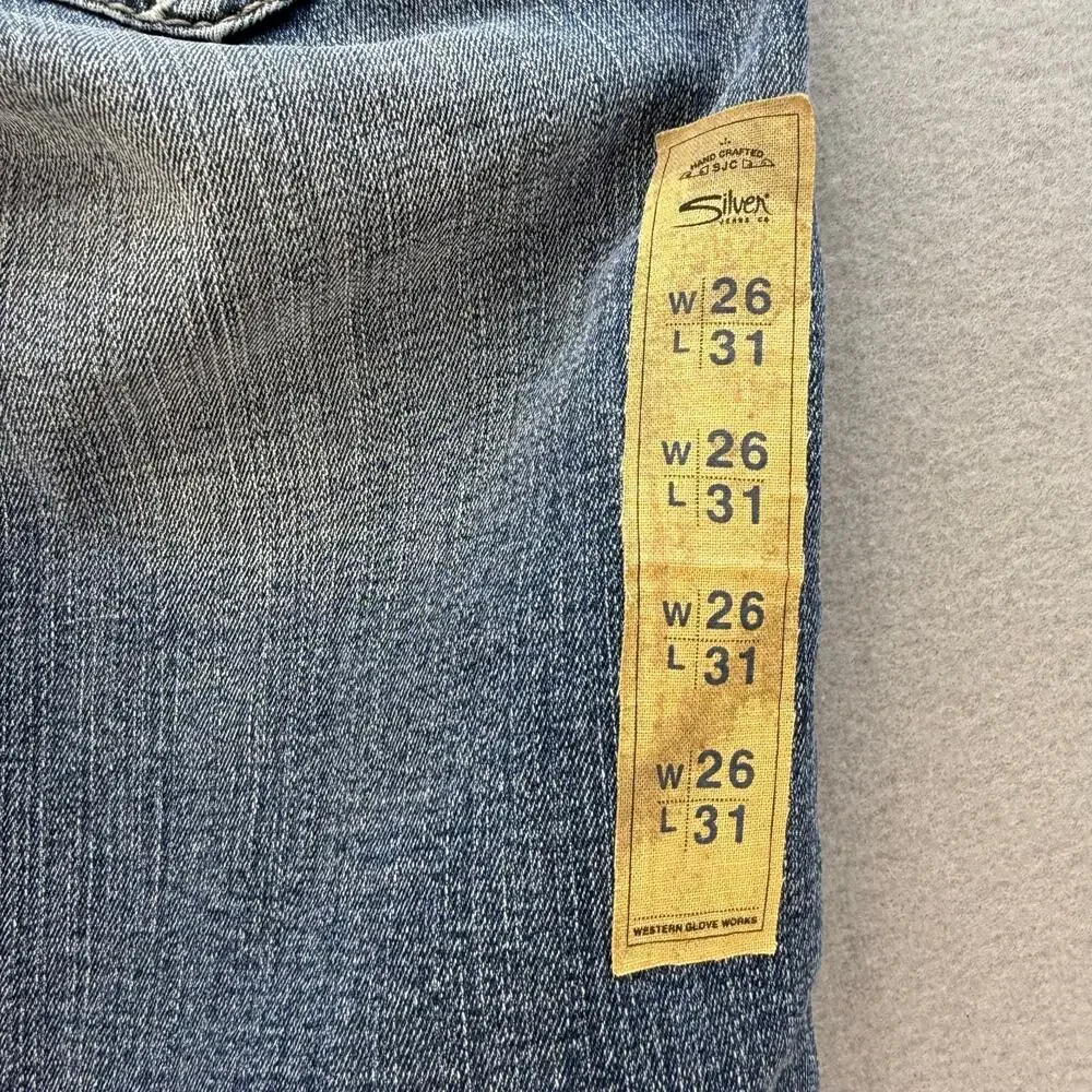 Silver Jeans Women's 26x31 (2) Blue Tuesday Fit Low Slim Boot Western NWT - Picture 4 of 14